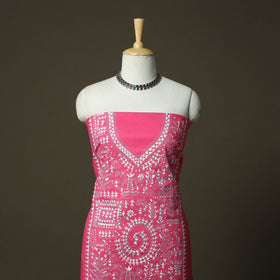 Bengal kantha hand embroidered cotton unstitched kurta