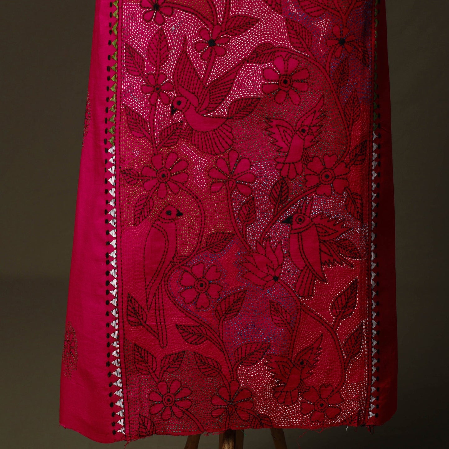 Bengal kantha hand embroidered cotton unstitched kurta