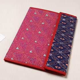 Pink Bengal Kantha Work Handcrafted File Folder 