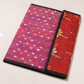 Pink Bengal Kantha Work Handcrafted File Folder 