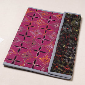 Pink Bengal Kantha Work Handcrafted File Folder 