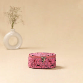 Bengal kantha work handcrafted oval jewellery box