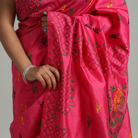 Bengal Nakshi Kantha Embroidery Silk Saree