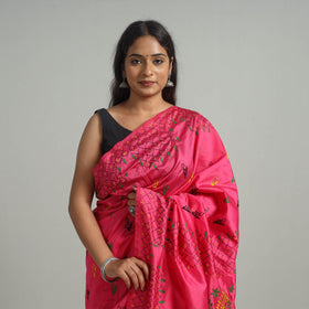 Bengal Nakshi Kantha Embroidery Silk Saree