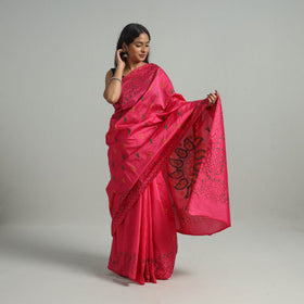  Bengal Nakshi Kantha Embroidery Silk Saree
