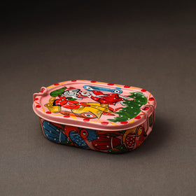  Bengal Patua Handpainted Stainless Steel Rectangle Lunch Box (6 x 4 in) Online at iTokri.com