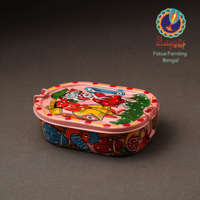  Bengal Patua Handpainted Stainless Steel Rectangle Lunch Box (6 x 4 in) Online at iTokri.com