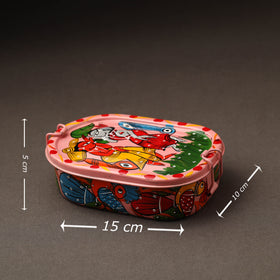  Bengal Patua Handpainted Stainless Steel Rectangle Lunch Box (6 x 4 in) Online at iTokri.com