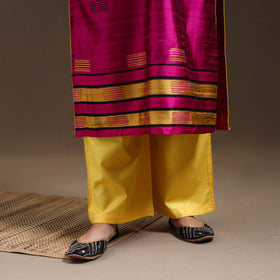 Pink Bhagalpuri Handloom Tussar Silk Suit Set