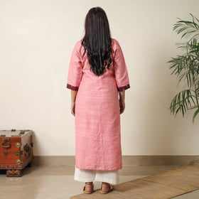 Bhagalpuri Handwoven Desi Tussar Silk Straight Kurta for Women