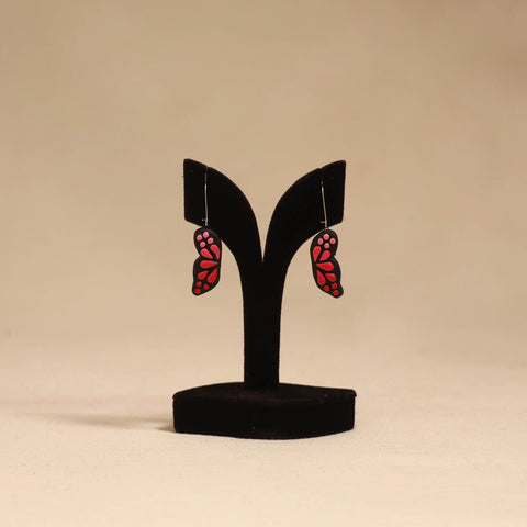 Bishnupur handpainted terracotta earrings 107 - handcrafted
