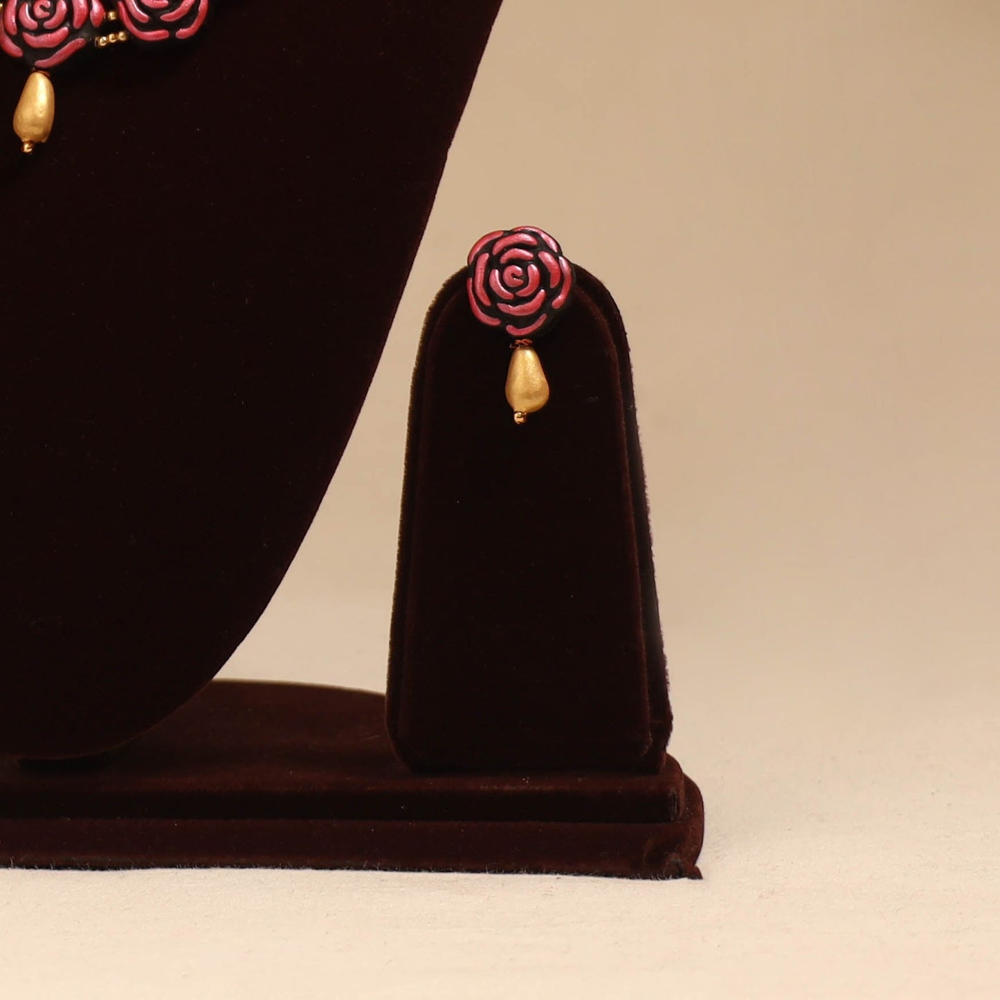 Bishnupur handpainted terracotta necklace set 28