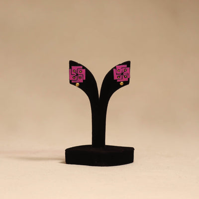 Bishnupur handpainted terracotta stud earrings 101