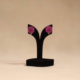 Bishnupur handpainted terracotta stud earrings 101