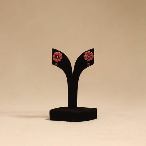Bishnupur handpainted terracotta stud earrings 182