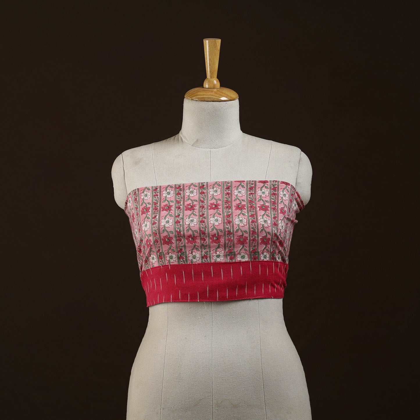 Block print cotton sanganeri blouse piece 25 - handcrafted