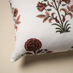 Cotton sanganeri cushion cover (16 x 16 in) 67 - handcrafted