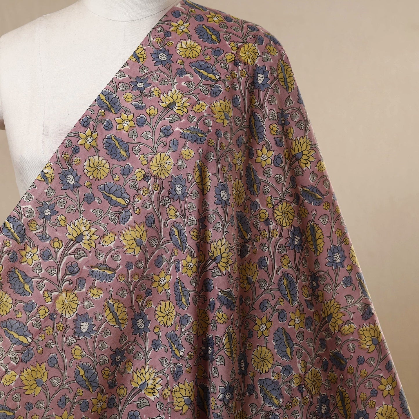 Pink - cotton sanganeri fabric 04 - handcrafted