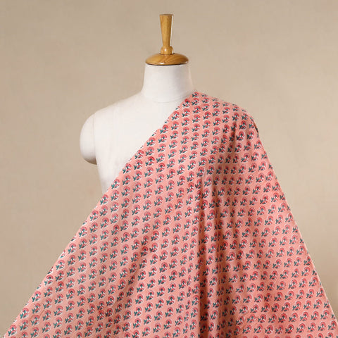 Pink - cotton sanganeri fabric 05 - handcrafted