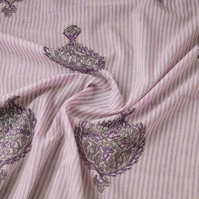Pink Block Print Cotton Sanganeri Fabric