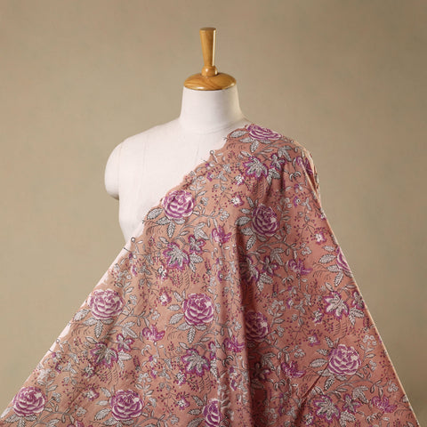 Pink - cotton sanganeri fabric 09 - handcrafted