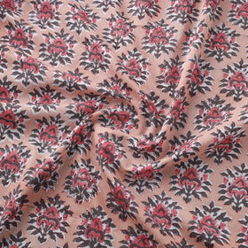 Pink Block Print Cotton Sanganeri Fabric