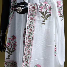 Cotton sanganeri floral dupatta 39 - handcrafted
