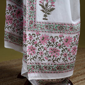 Cotton sanganeri floral dupatta 39 - handcrafted
