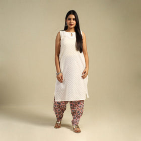 Pink Block Print Cotton Sanganeri Salwar