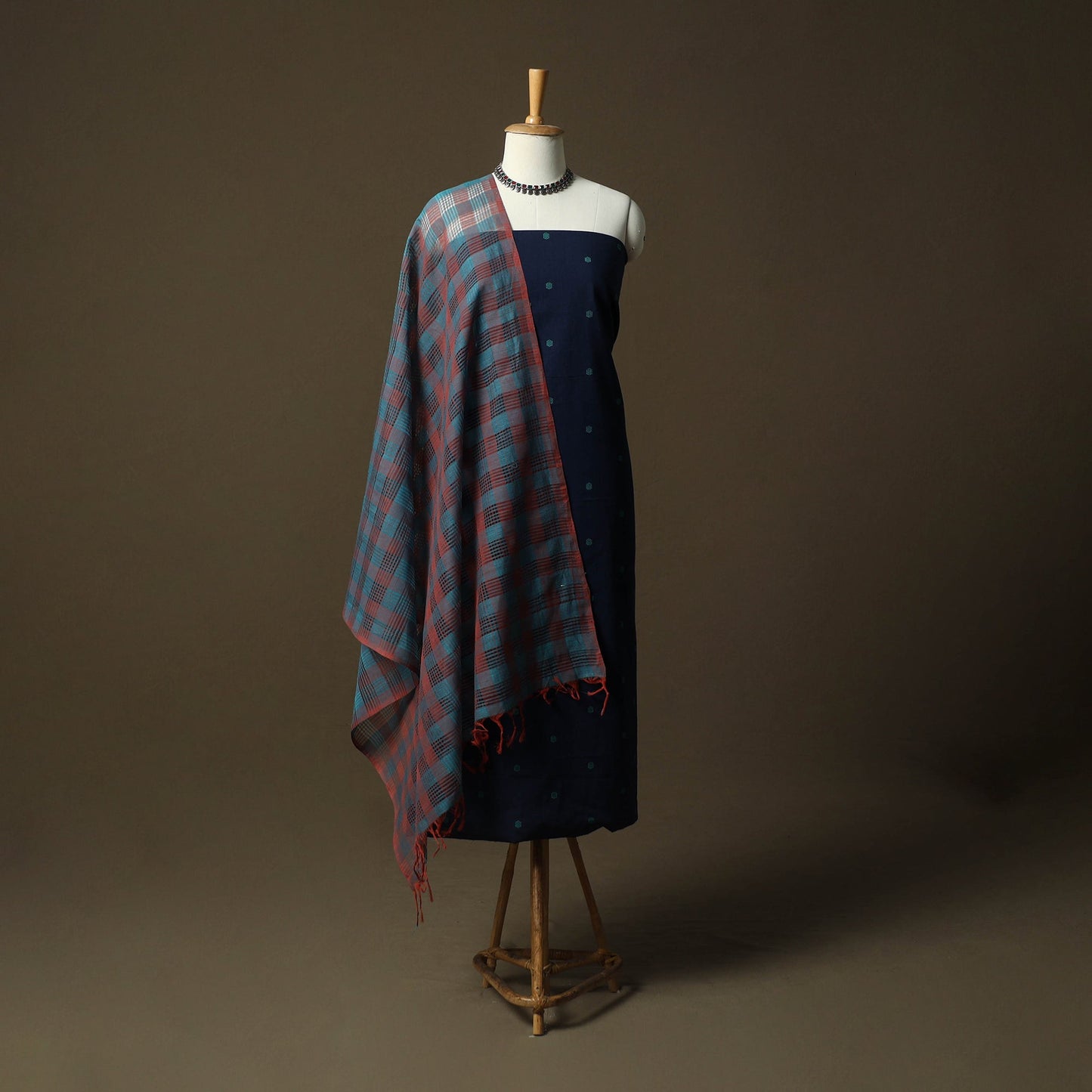Jacquard cotton 2pc unstitched dress material kurta set 66