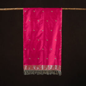 Pink - brocade handloom pure silk banarasi stole