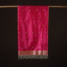 Pink - brocade handloom pure silk banarasi stole