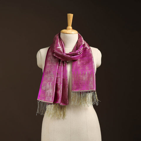 Brocade handloom semi silk banarasi stole 01 - handcrafted