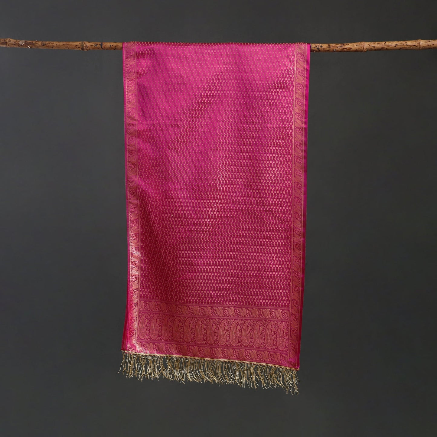 Brocade handloom semi silk banarasi stole 03 - handcrafted