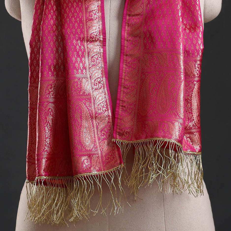 Brocade handloom semi silk banarasi stole 03 - handcrafted