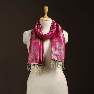 Brocade handloom semi silk banarasi stole 08 - handcrafted