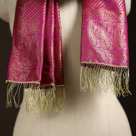 Brocade handloom semi silk banarasi stole 08 - handcrafted