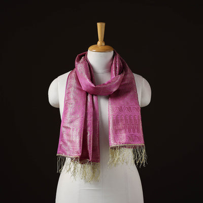 Brocade handloom semi silk banarasi stole 11 - handcrafted