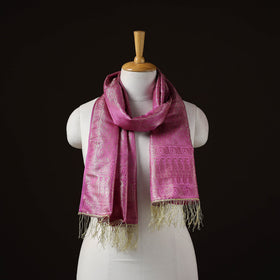 Brocade handloom semi silk banarasi stole 11 - handcrafted