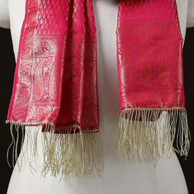 Brocade handloom semi silk banarasi stole 17 - handcrafted