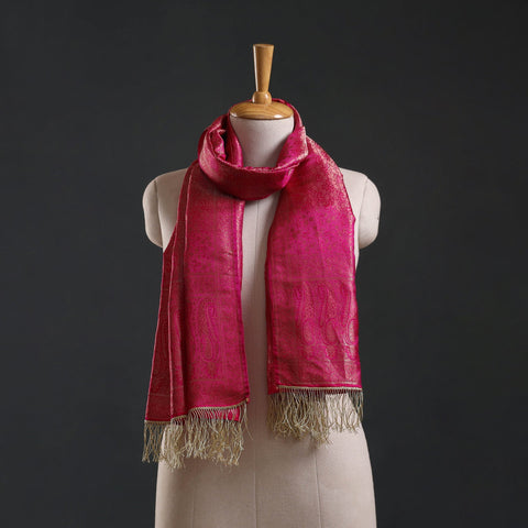 Brocade handloom semi silk banarasi stole 21 - handcrafted