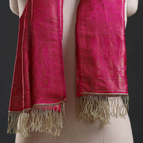 Brocade handloom semi silk banarasi stole 21 - handcrafted