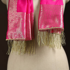 Brocade handloom semi silk banarasi stole 24 - handcrafted