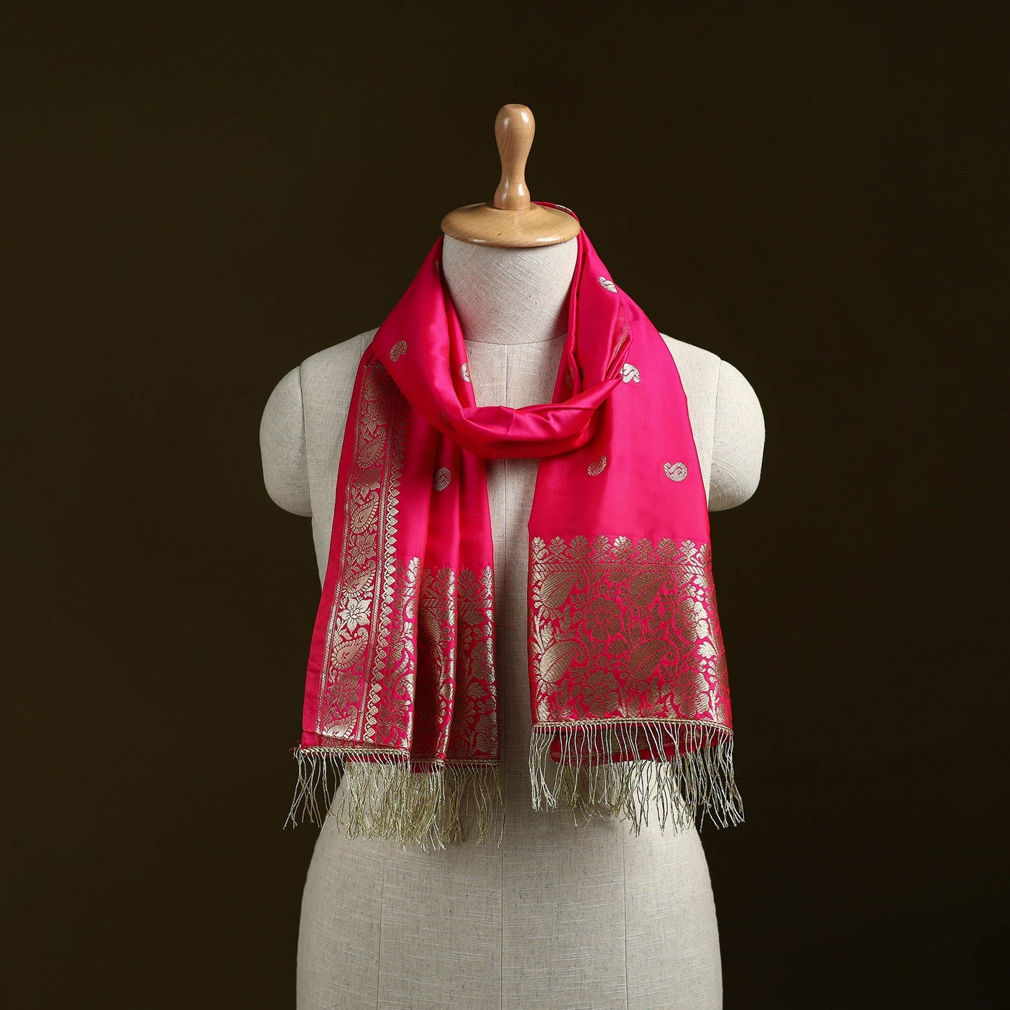 Brocade handloom semi silk nakshi buti banarasi stole