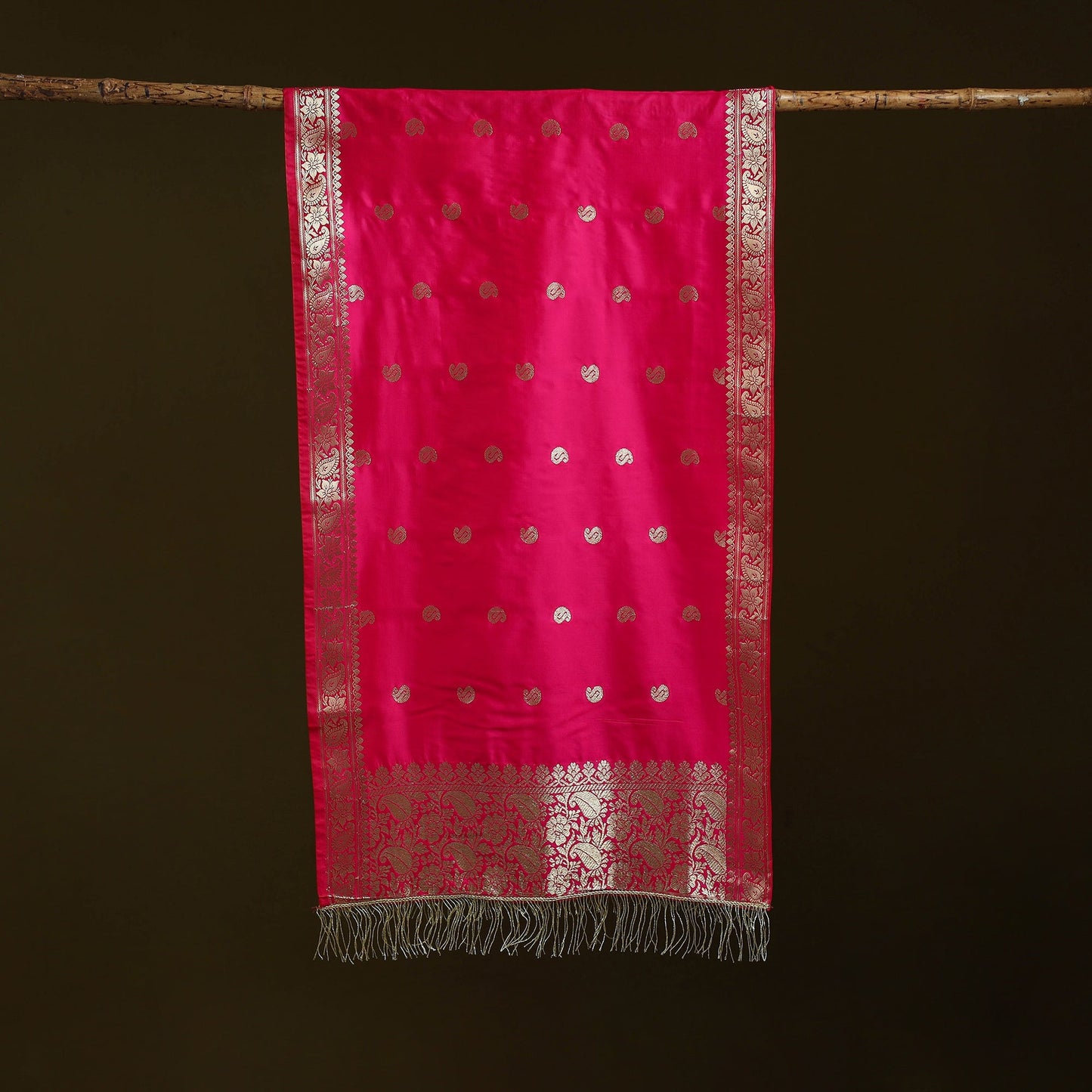 Brocade handloom semi silk nakshi buti banarasi stole