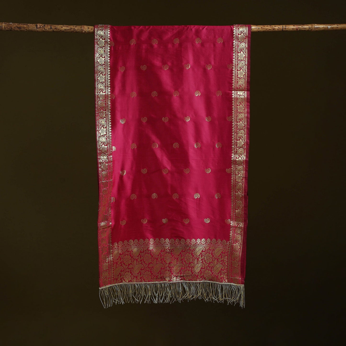 Brocade handloom semi silk nakshi buti banarasi stole