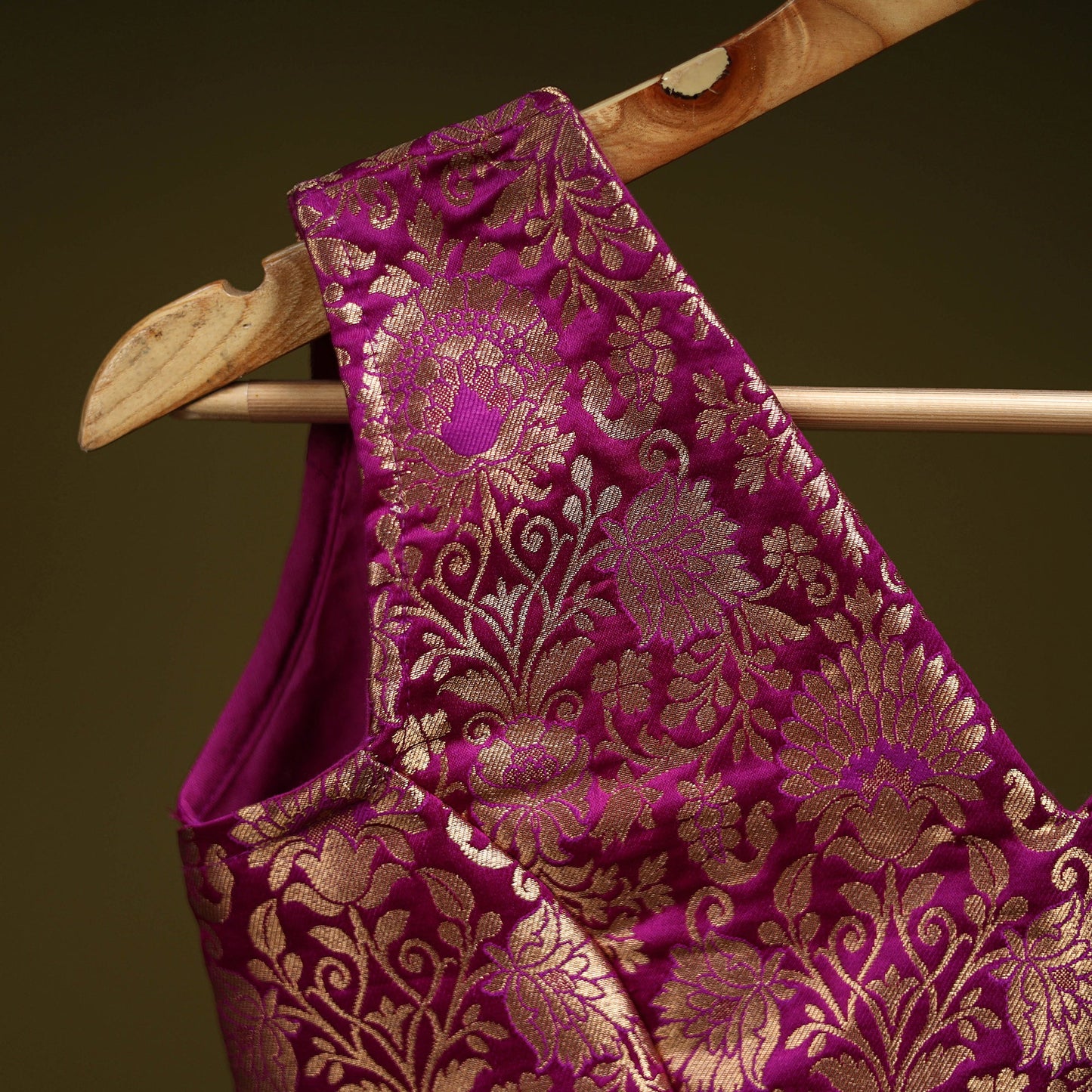 Pink - brocade silk banarasi stitched blouse 06