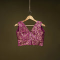 Pink - brocade silk banarasi stitched blouse 06