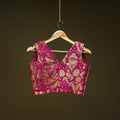 Pink - brocade silk banarasi stitched blouse 09