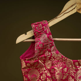 Pink - brocade silk banarasi stitched blouse 10